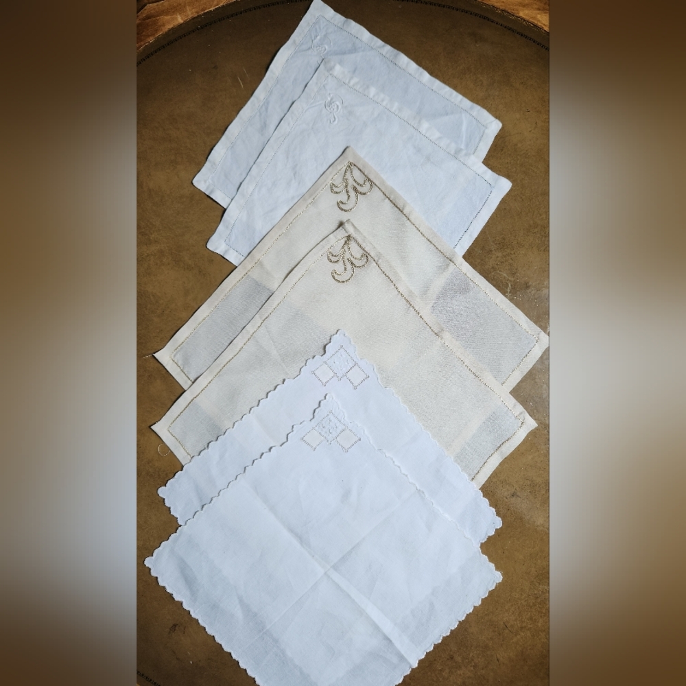 Vintage Ladies Handkerchiefs, Set of 6